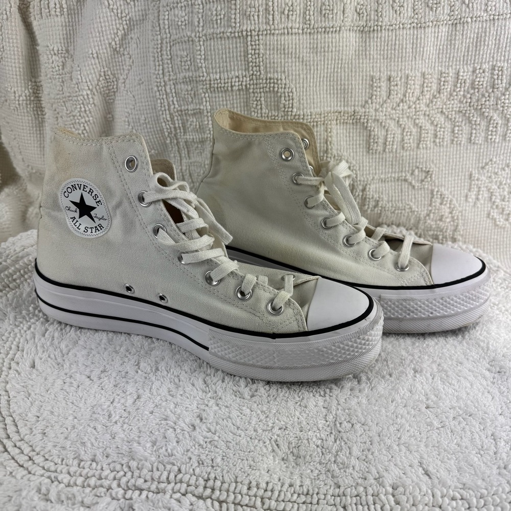 Converse Chuck Taylor All Star Platform High Top Sneakers White Womens 8 Classic